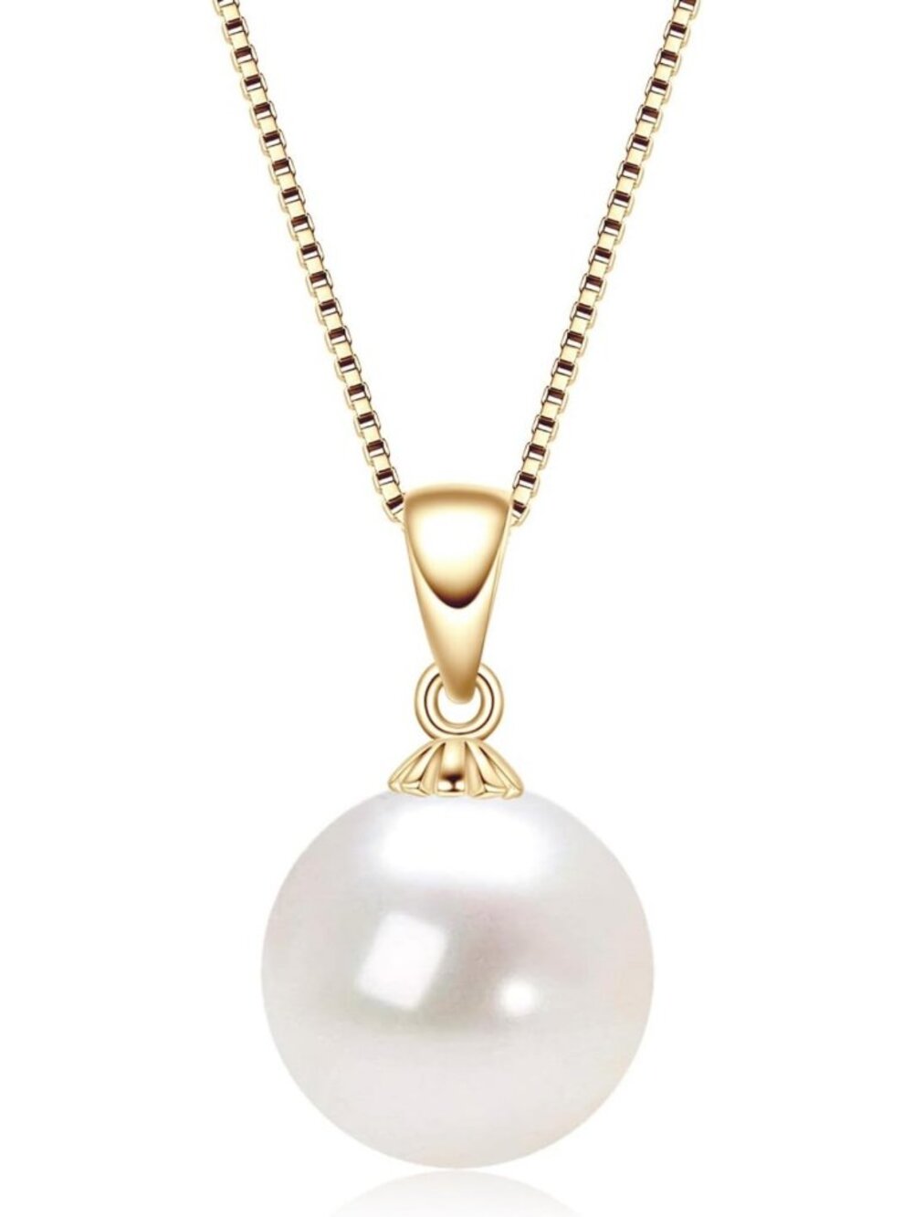 Elegant Freshwater Pearl Pendant Necklace, 925 Sterling Silver Jewelry Gift for